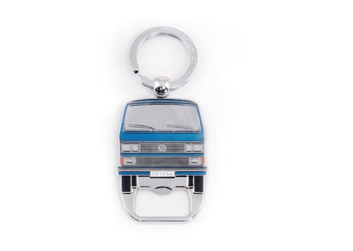 Volkswagen T3 Schlüsselanhänger mit Flaschenöffner, blau