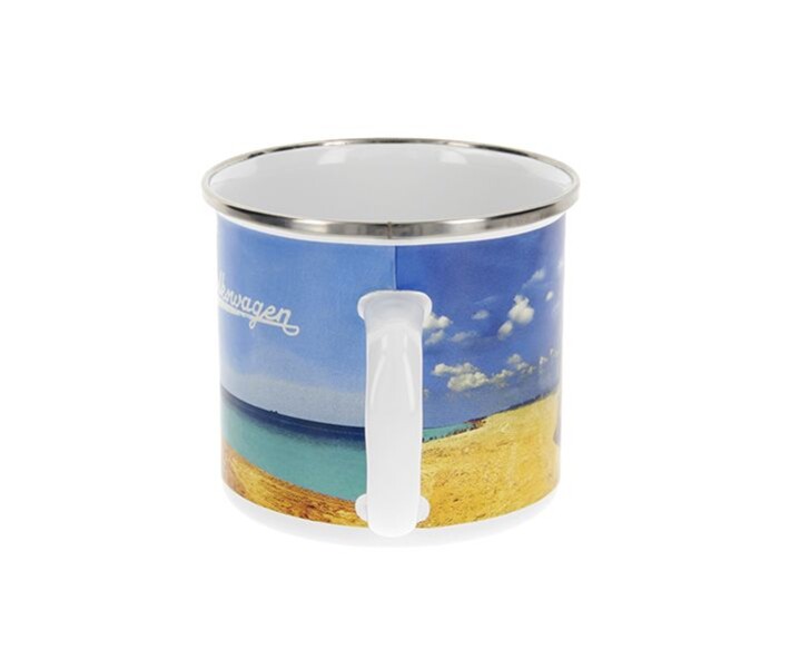 Volkswagen Bulli Kaffeebecher aus Emaille 500ml, Beachlife