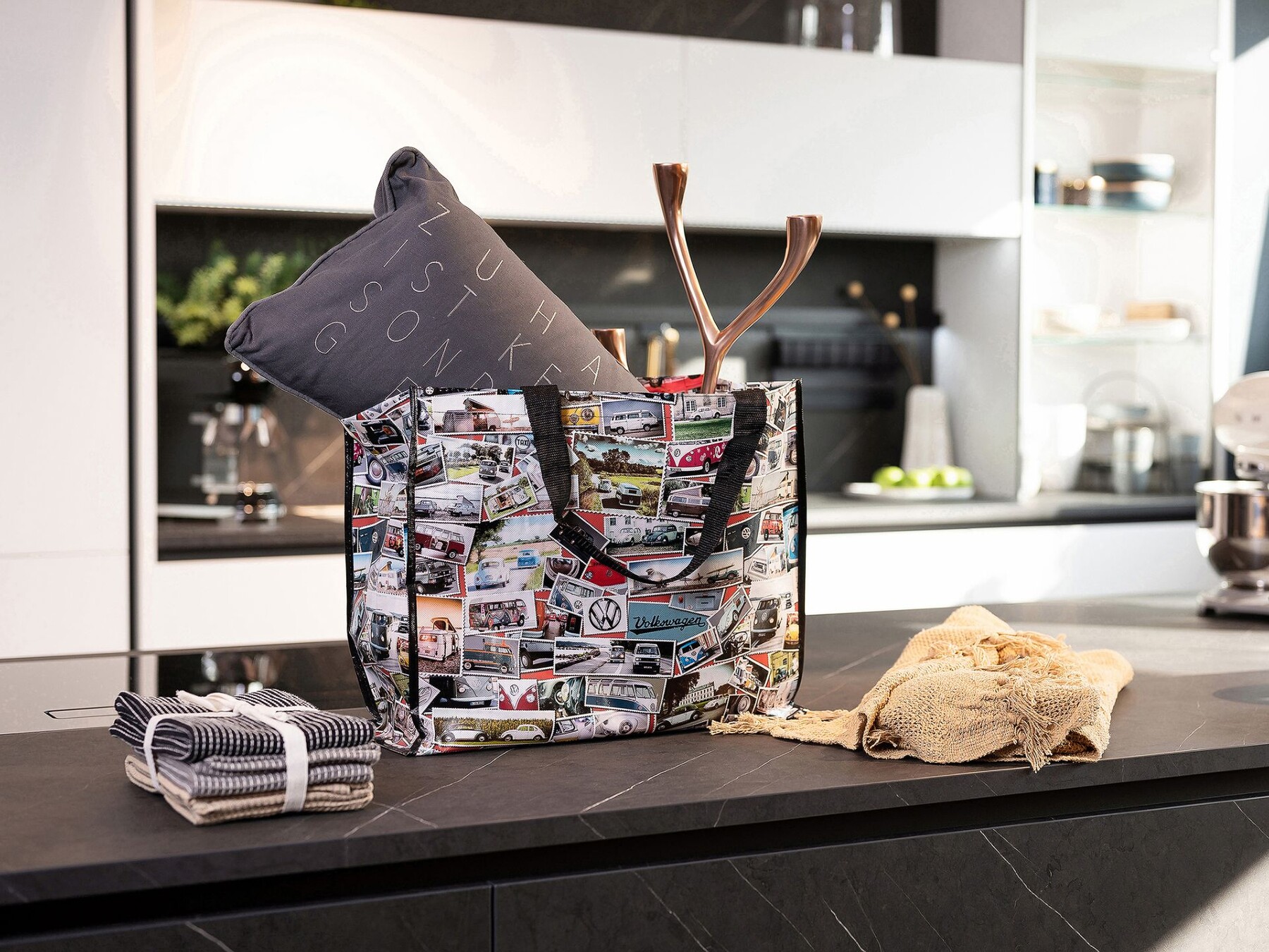 Volkswagen Bulli Shopper Bag groß "Briefmarken"