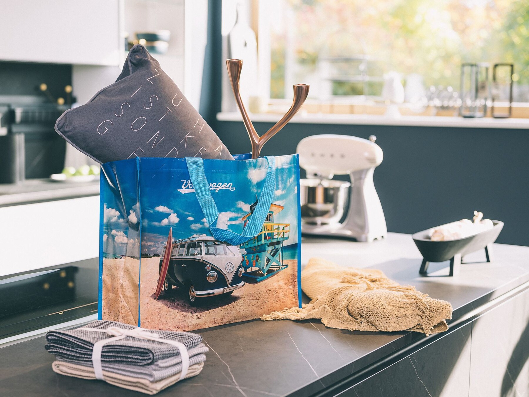 Volkswagen Bulli Shopper Bag groß "Beachlife"