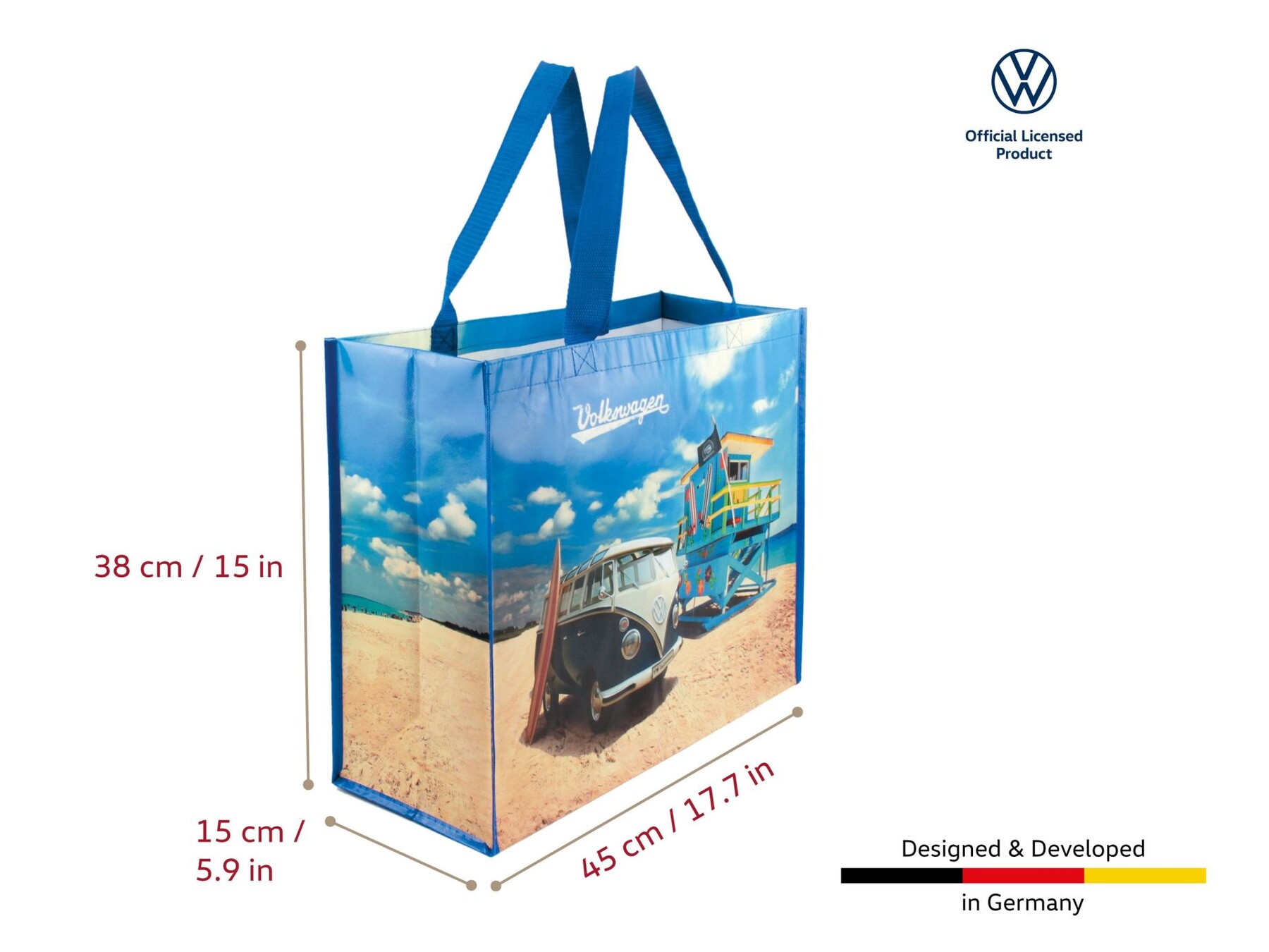 Volkswagen Bulli Shopper Bag groß "Beachlife"