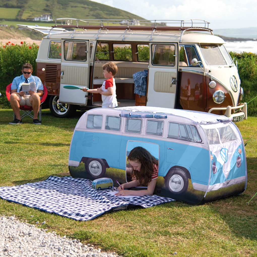 Volkswagen T1 Kinder Pop Up Spielzelt, blau
