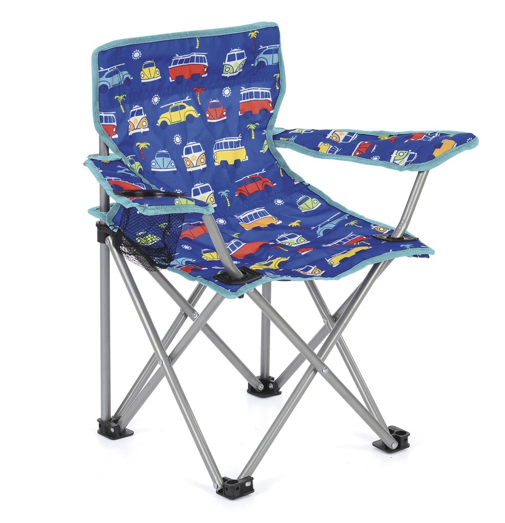Volkswagen T1 Kinder Campingsessel mit Tragetasche, blau