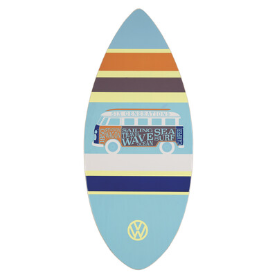 Volkswagen Bulli T1 Schwimmbrett Echtholz 42", hellblau gestreift