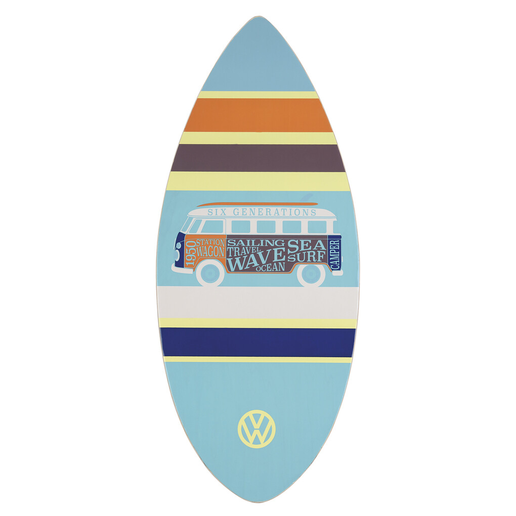 Volkswagen Bulli T1 Schwimmbrett Echtholz 42", hellblau gestreift