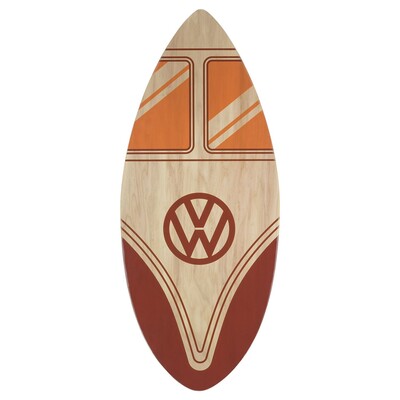 Volkswagen Bulli T1 Schwimmbrett Echtholz 42", Front rot/Natur
