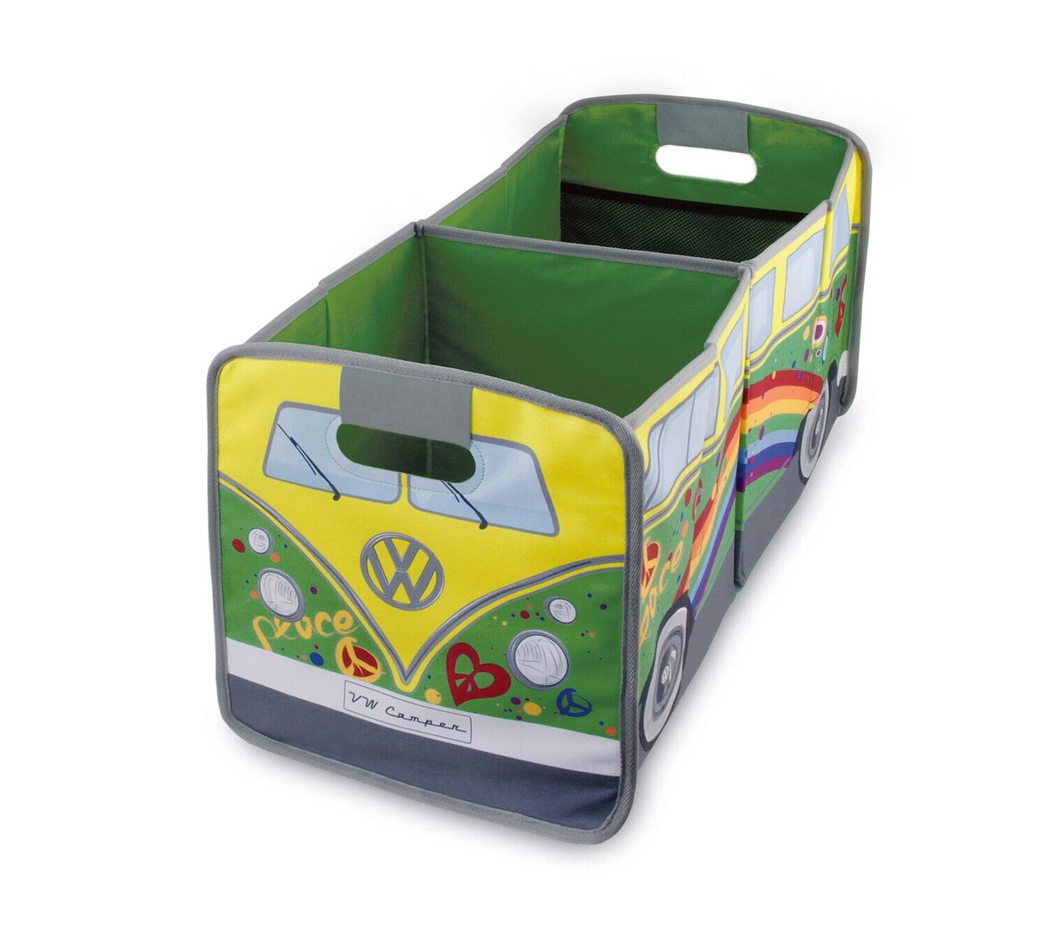 Volkswagen Bulli Faltbox, grün/Peace