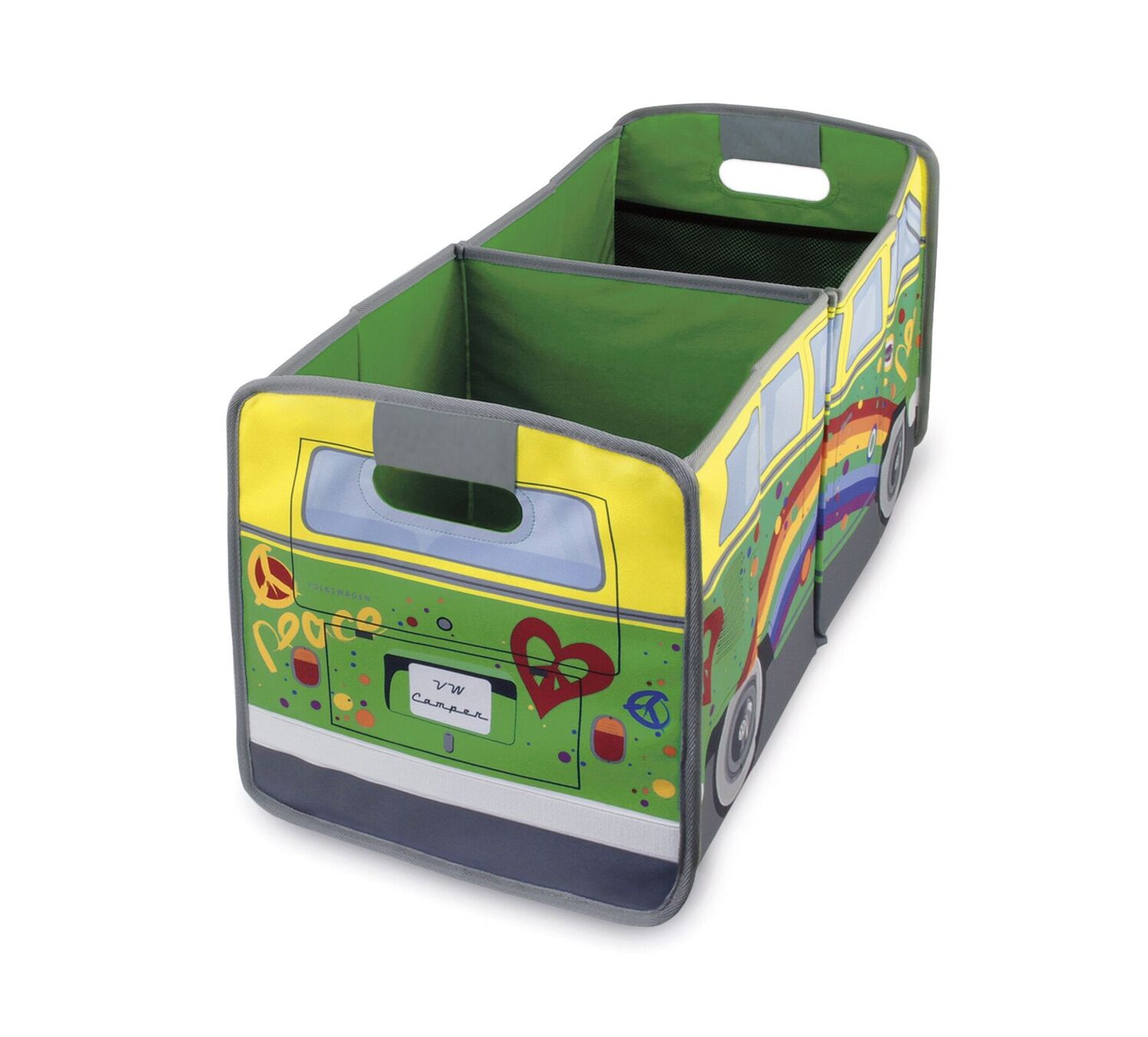 Volkswagen Bulli Faltbox, grün/Peace