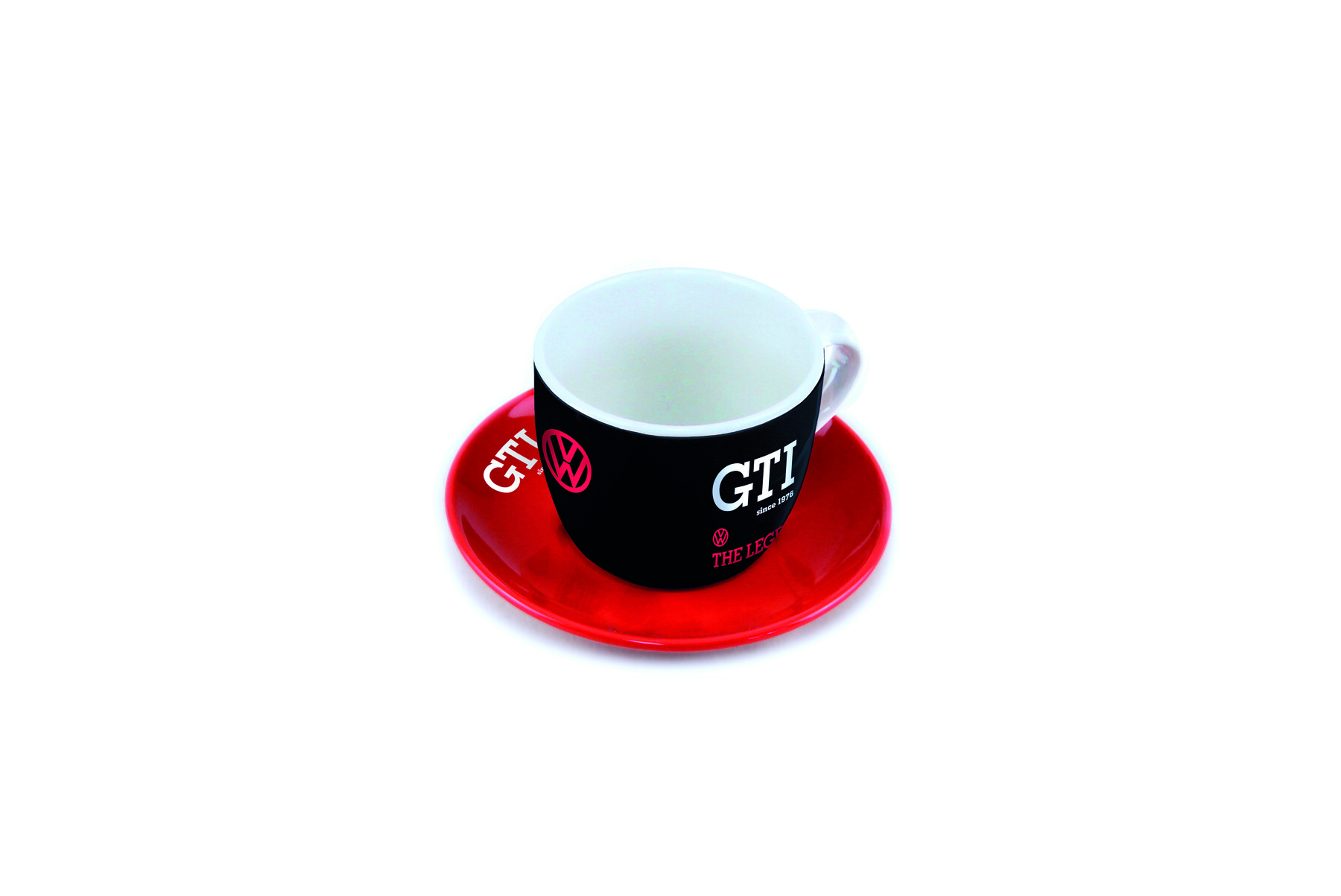 Volkswagen GTI Espressotassen-Set, rot/schwarz