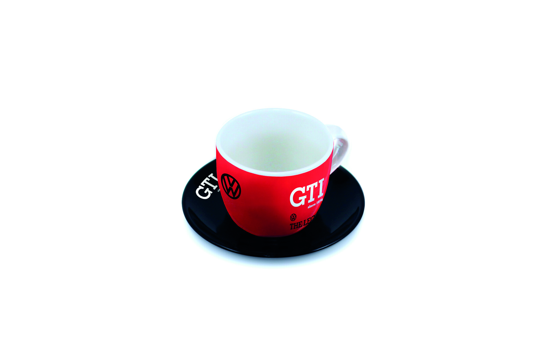 Volkswagen GTI Espressotassen-Set, rot/schwarz