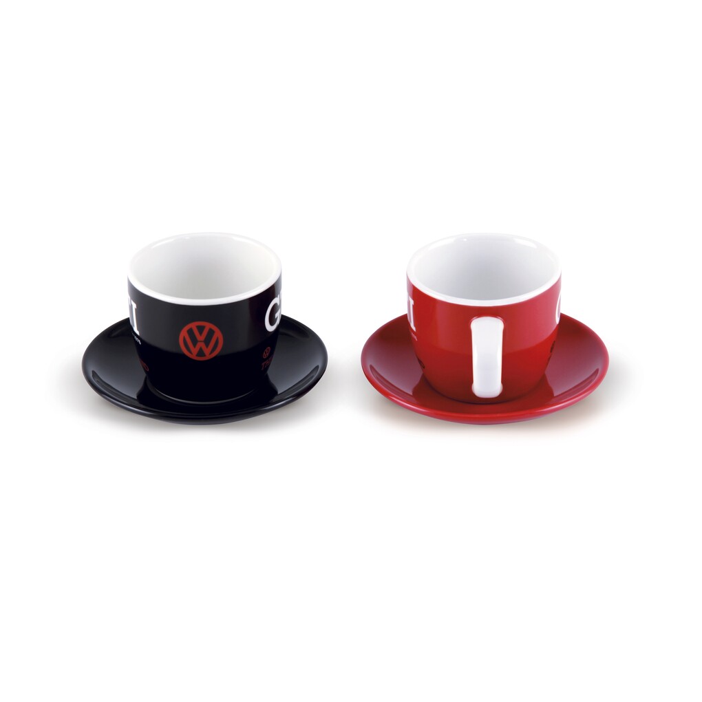 Volkswagen GTI Espressotassen-Set, rot/schwarz