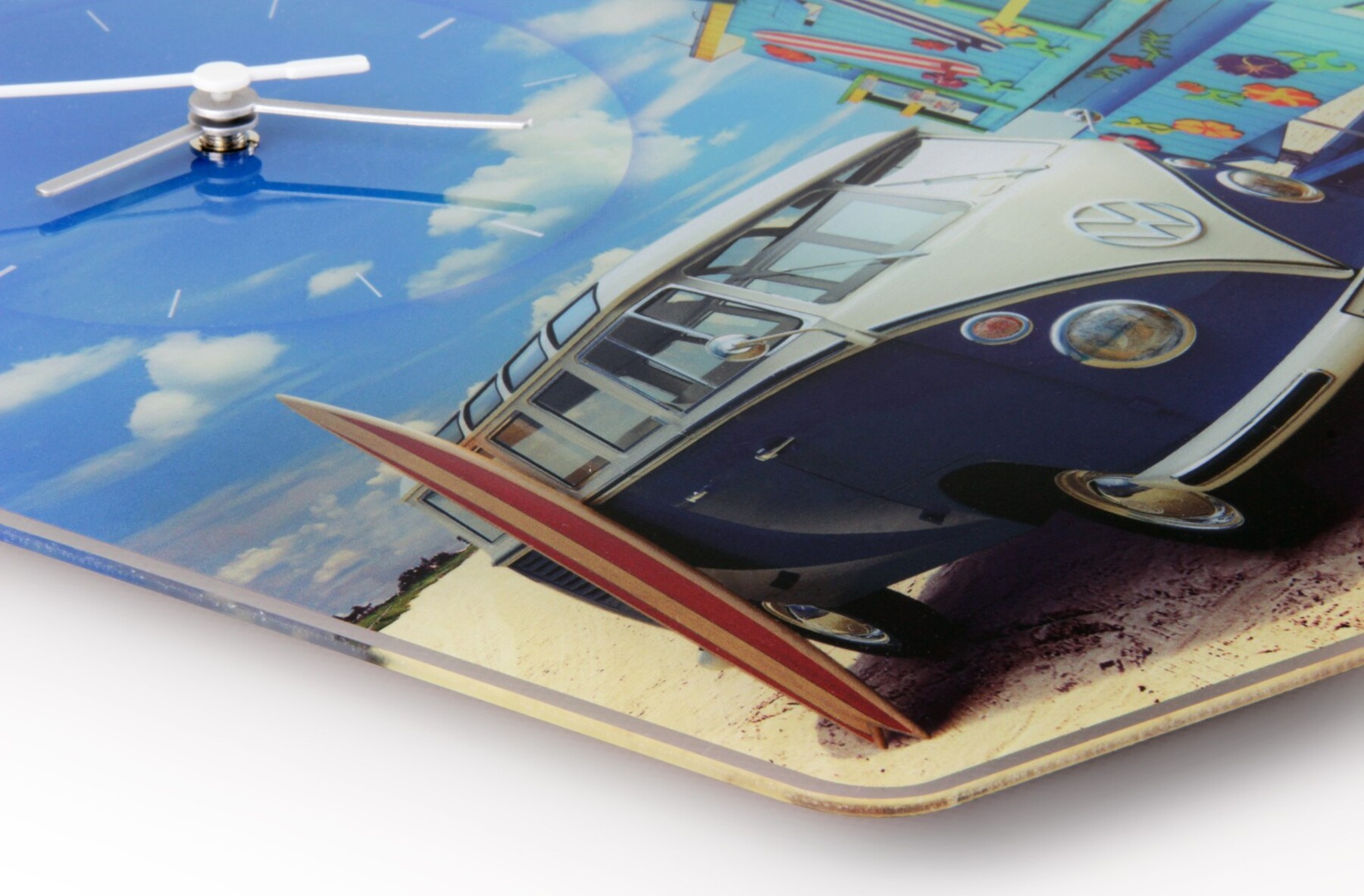 Volkswagen T1 Bulli Wanduhr aus Acryglas, Beachlife