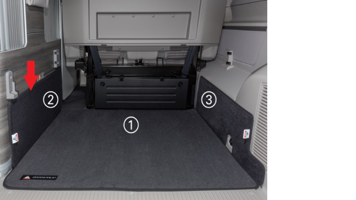 BRANDRUP® Schutzmatte für Schrank Heckladeraum für T5/T6 California Ocean/Coast