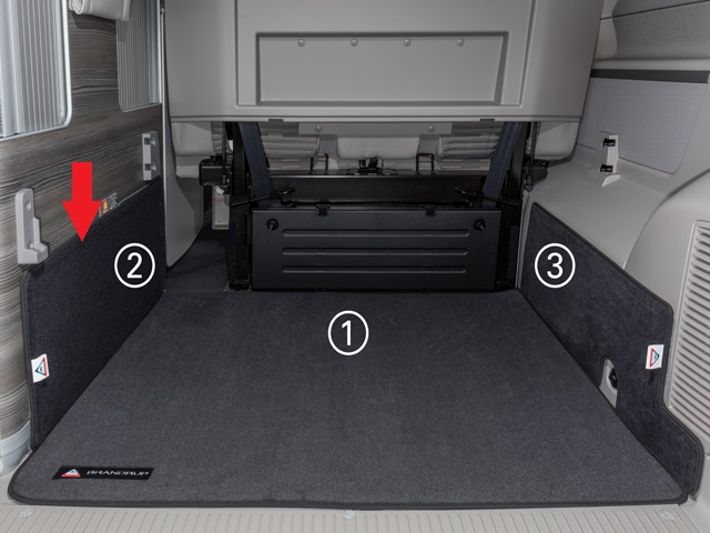 BRANDRUP® Schutzmatte für Schrank Heckladeraum für T5/T6 California Ocean/Coast