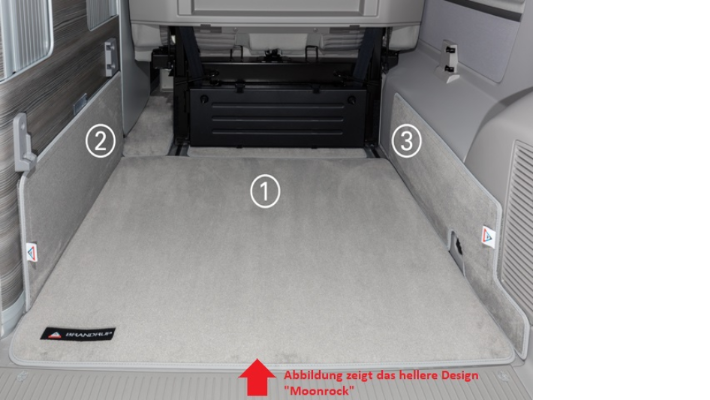 BRANDRUP® Veloursteppich Heckladeraum f. T5/T6 California Ocean/Coast/Comfortline
