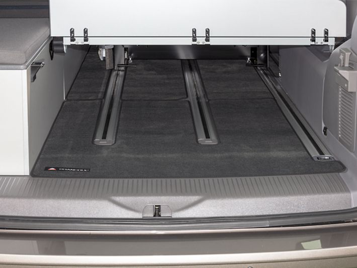 BRANDRUP® Veloursteppich Heckladeraum für T6.1 California Beach mit 2er-Bank