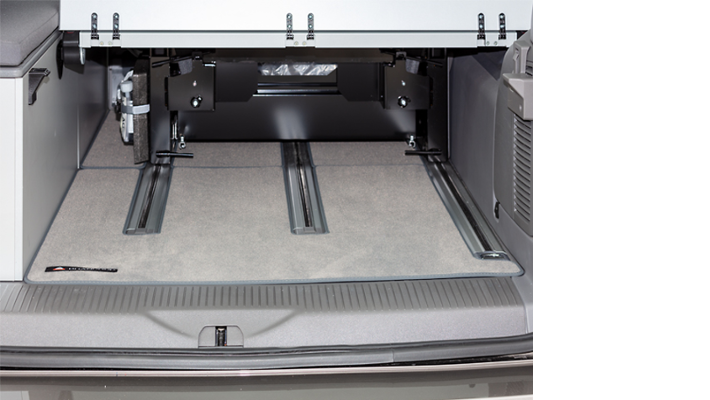 BRANDRUP® Veloursteppich Heckladeraum für T6.1 California Beach mit 2er-Bank