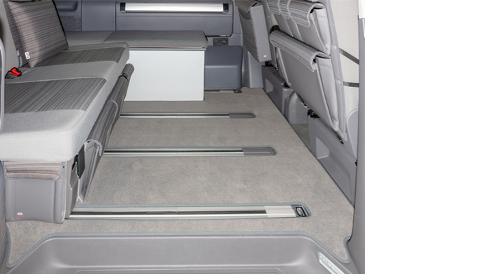 BRANDRUP® Veloursteppich für Fahrgastraum für T6.1 California Beach mit 2er-Bank