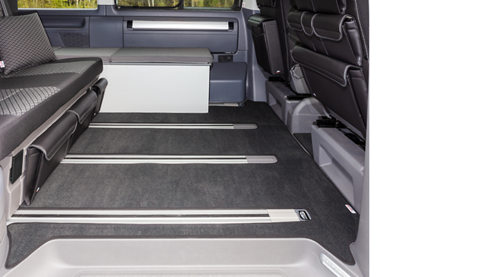 BRANDRUP® Veloursteppich für Fahrgastraum für T6.1 California Beach mit 2er-Bank