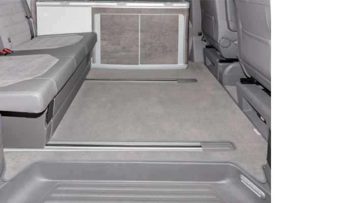 BRANDRUP® Veloursteppich für Fahrgastraum, 2 Bodenschienen für T6.1 California