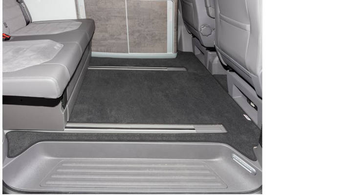 BRANDRUP® Veloursteppich für Fahrgastraum, 2 Bodenschienen für T6.1 California
