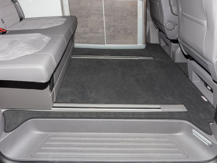 BRANDRUP® Veloursteppich für Fahrgastraum, 3 Bodenschienen für T6.1 California