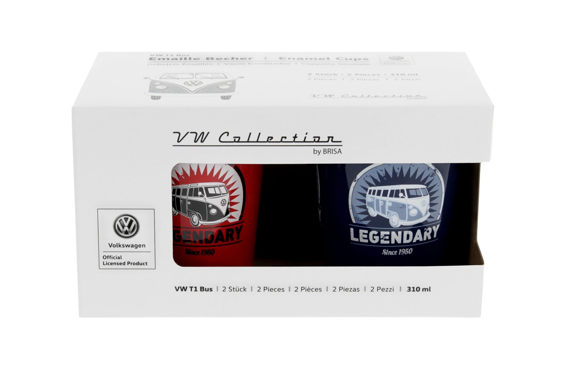 Volkswagen Bulli Emaillebecher 2er-Set
