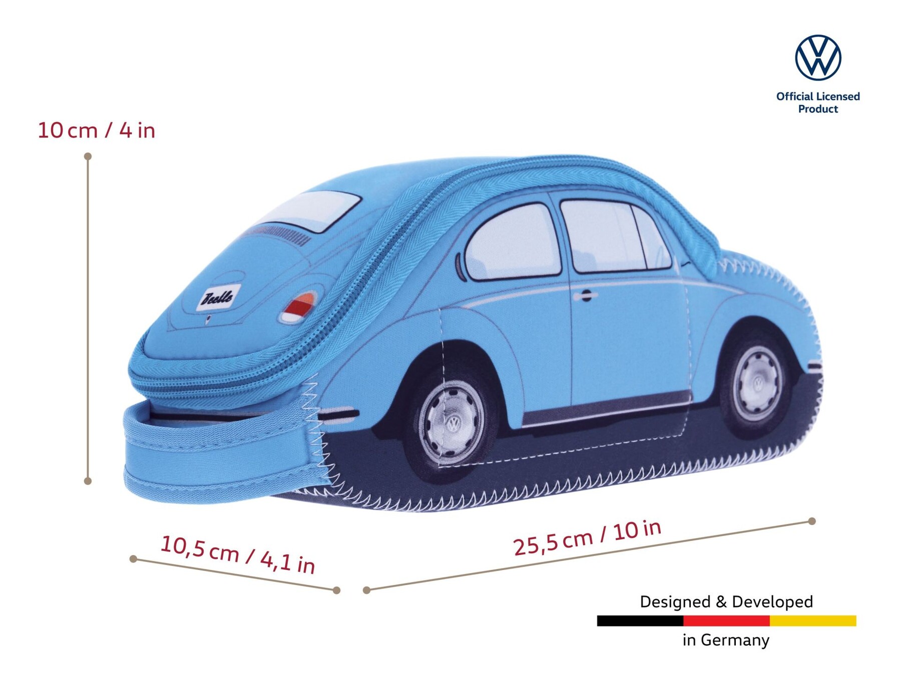 Volkswagen Käfer Neoprenmäppchen klein, hellblau