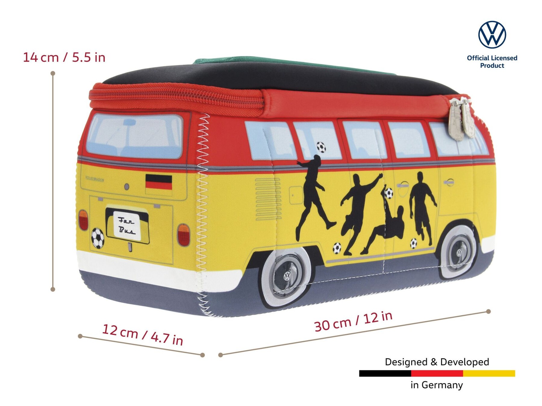 Volkswagen Bulli 3D Neopren Universaltasche "Fußball"