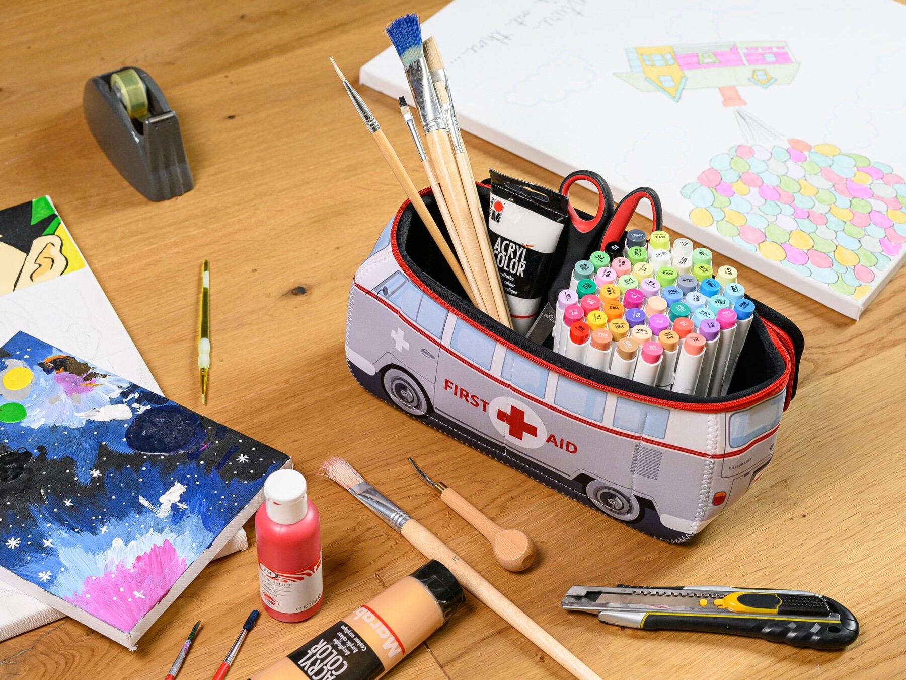 Volkswagen Bulli 3D Neopren Mäppchen "First Aid"