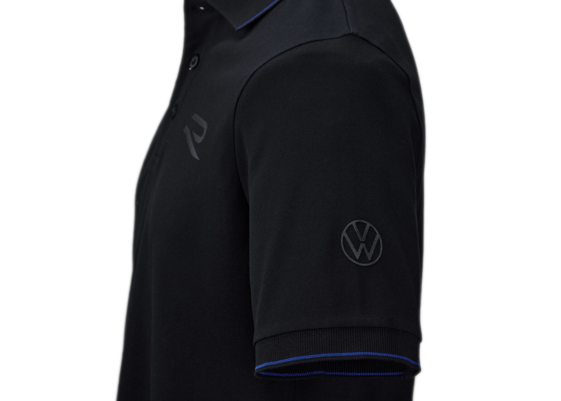 Volkswagen Herren Poloshirt, "R", schwarz