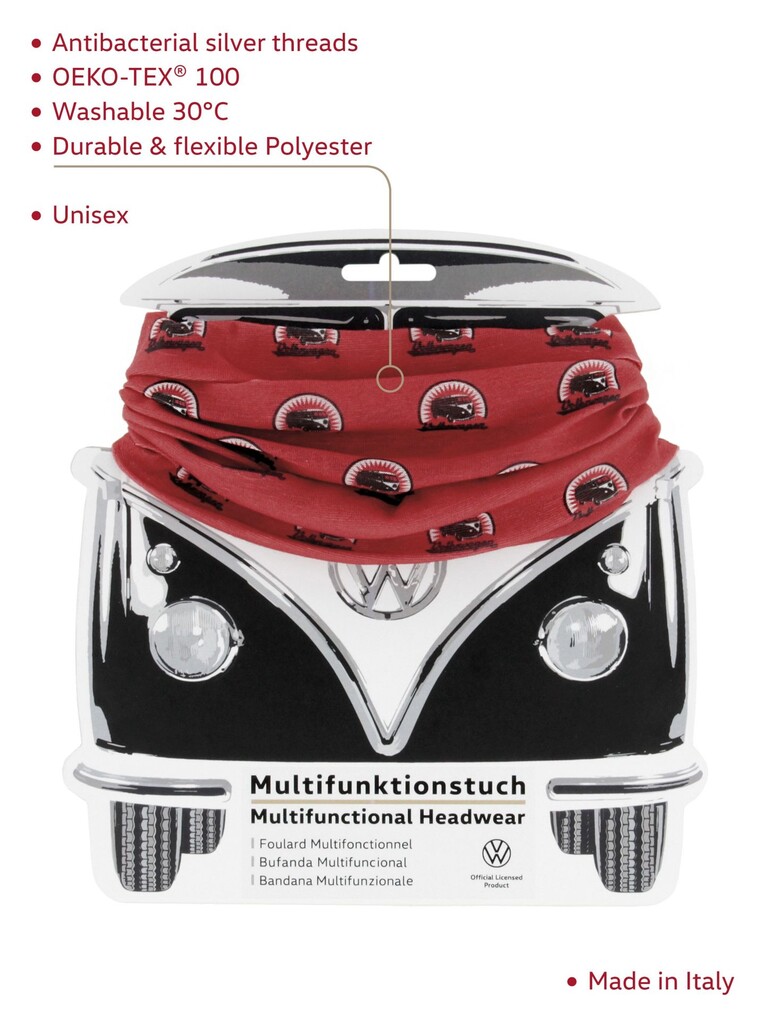 Volkswagen Multifunktionstuch, Bulli, rot