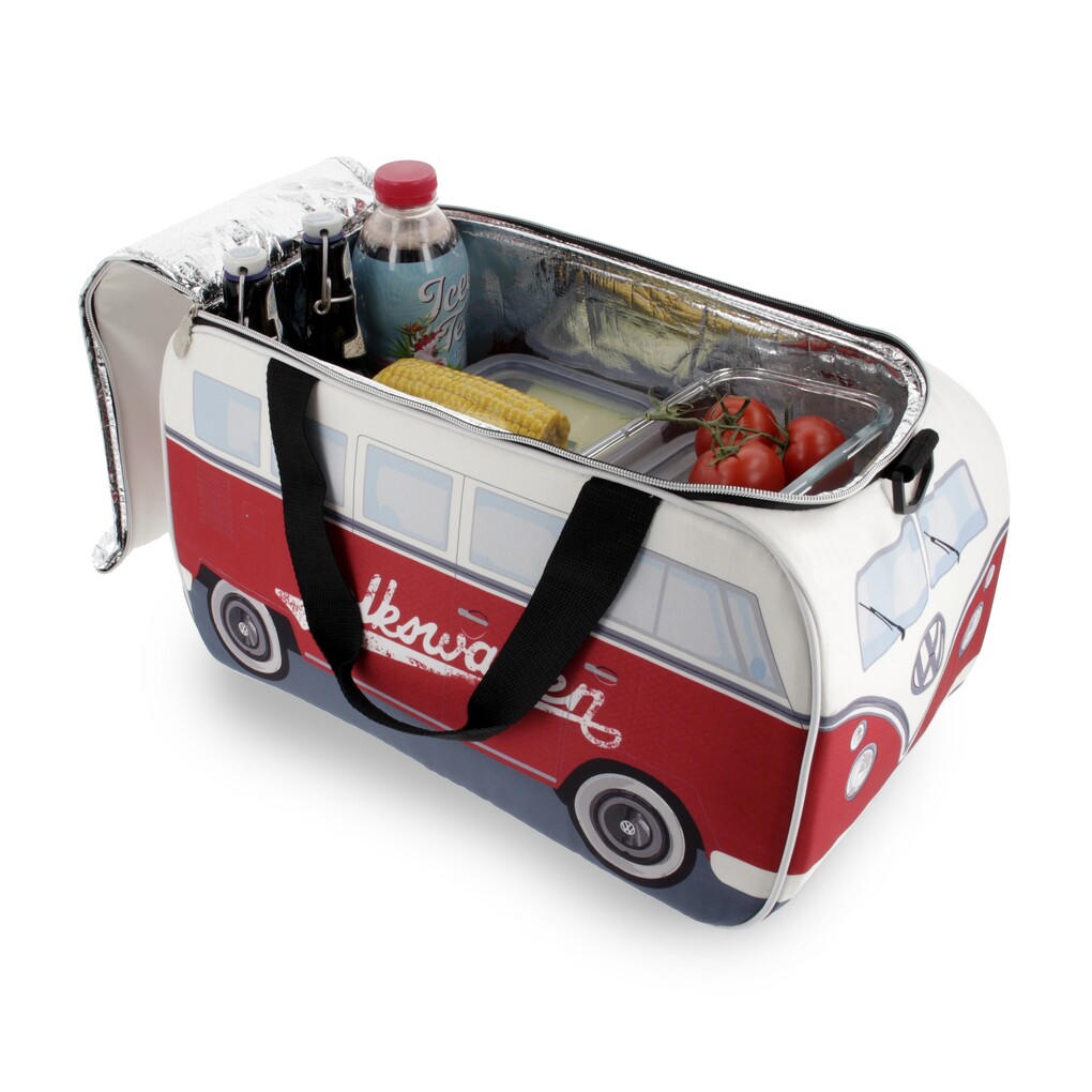 Volkswagen T1 Bus Kühltasche, 25l, Weiß/Rot