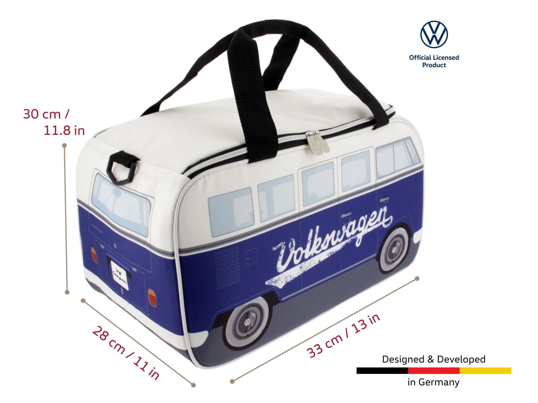 Volkswagen T1 Bus Kühltasche, 25l, Weiß/Blau