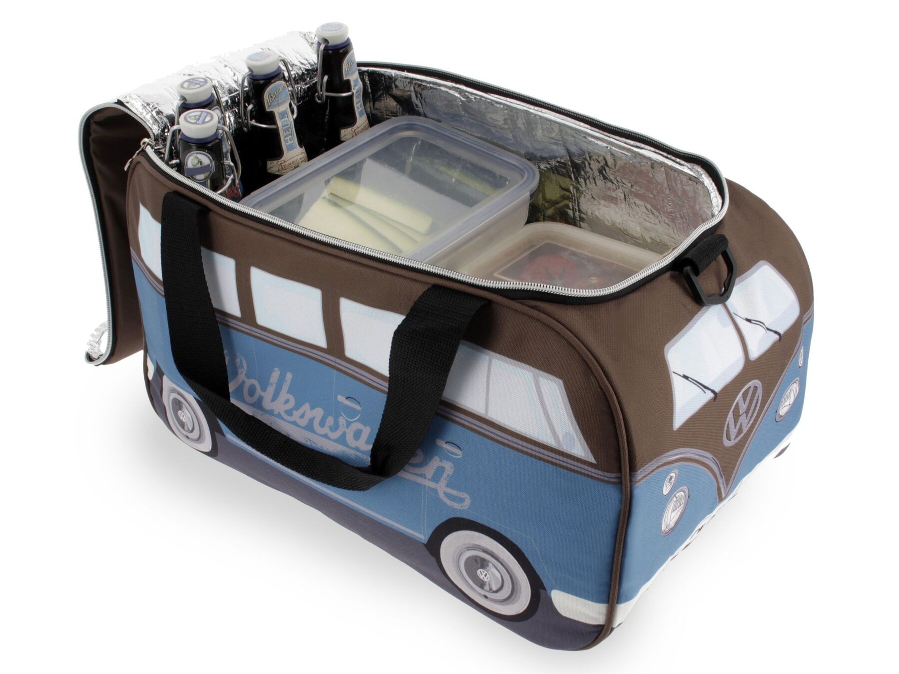 Volkswagen T1 Bus Kühltasche, 25l, Petrol/Braun