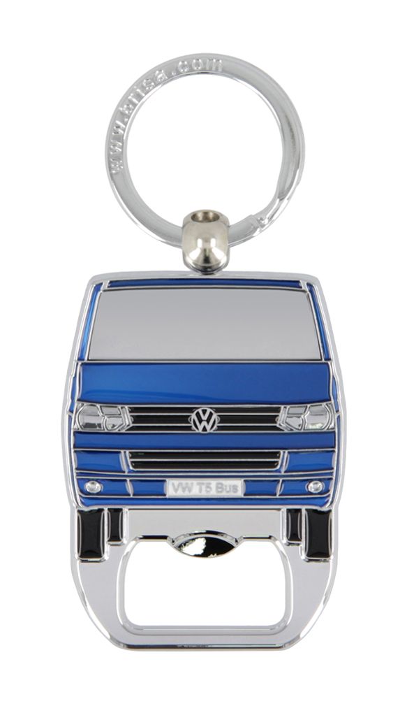 Volkswagen T5 Bus Schlüsselanhänger mit Flaschenöffner blau