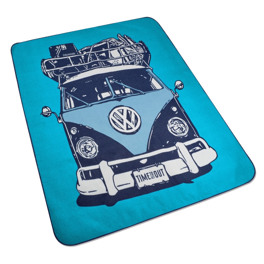 Volkswagen Picknickdecke, T1 Motiv, Heritage, blau