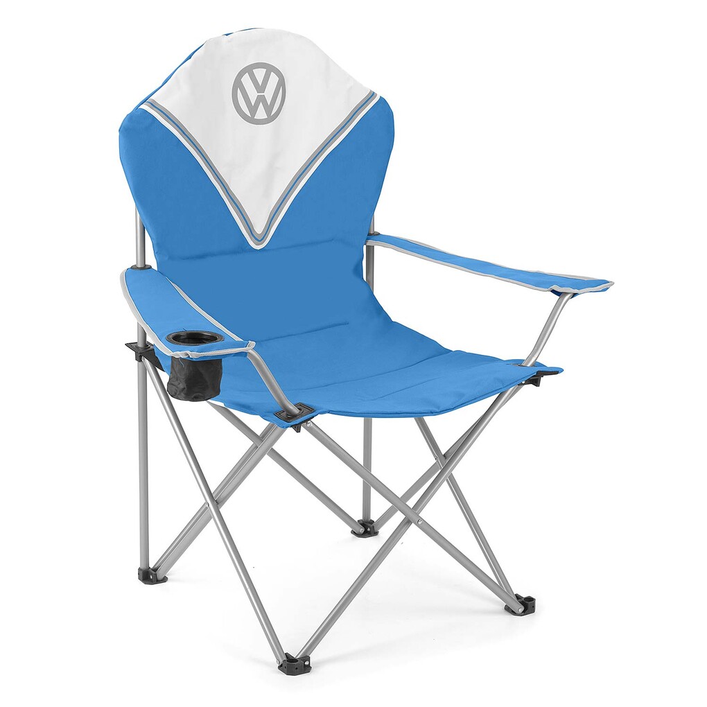 Volkswagen T1 Bus faltbarer Campingstuhl Deluxe mit Tragetasche - Blau