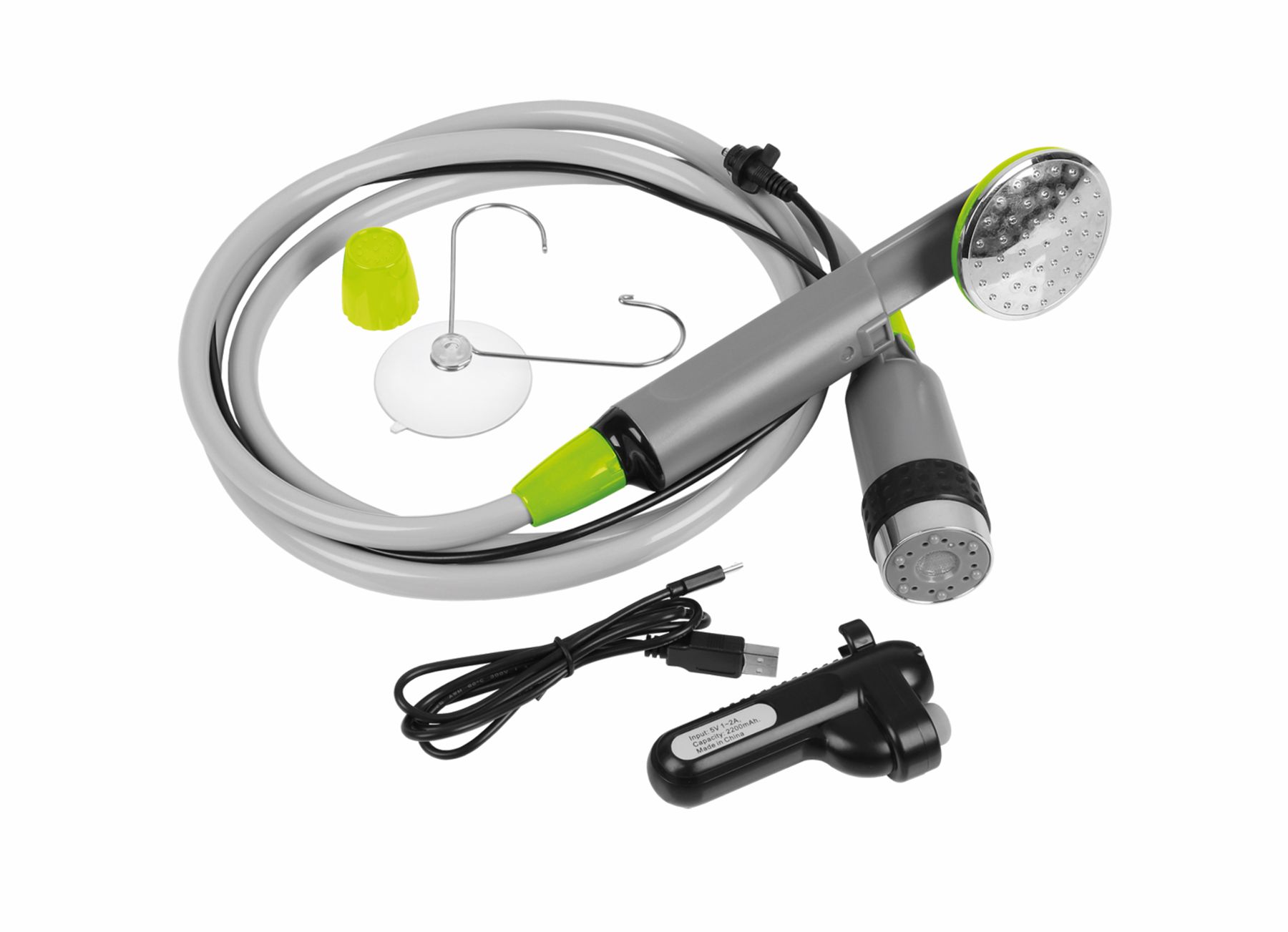 Volkswagen Original Mobile Dusche, Akkubetrieben, Aufladung per USB, grau