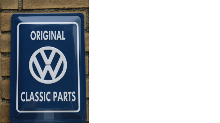 Volkswagen Classic Parts Blechschild "Original Classic Parts"