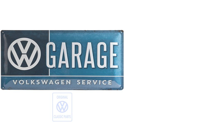 Volkswagen Classic Parts Garage Blechschild, 25 x 50 cm (XL-Format)