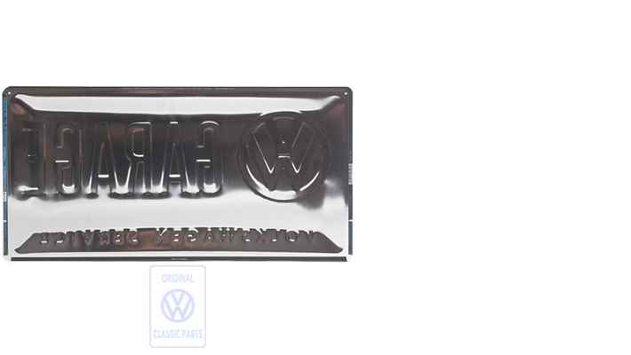 Volkswagen Classic Parts Garage Blechschild, 25 x 50 cm (XL-Format)