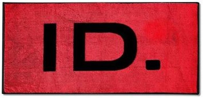 Volkswagen Handtuch aus Baumwolle mit "ID" Schriftzug, Schwarz/Rot