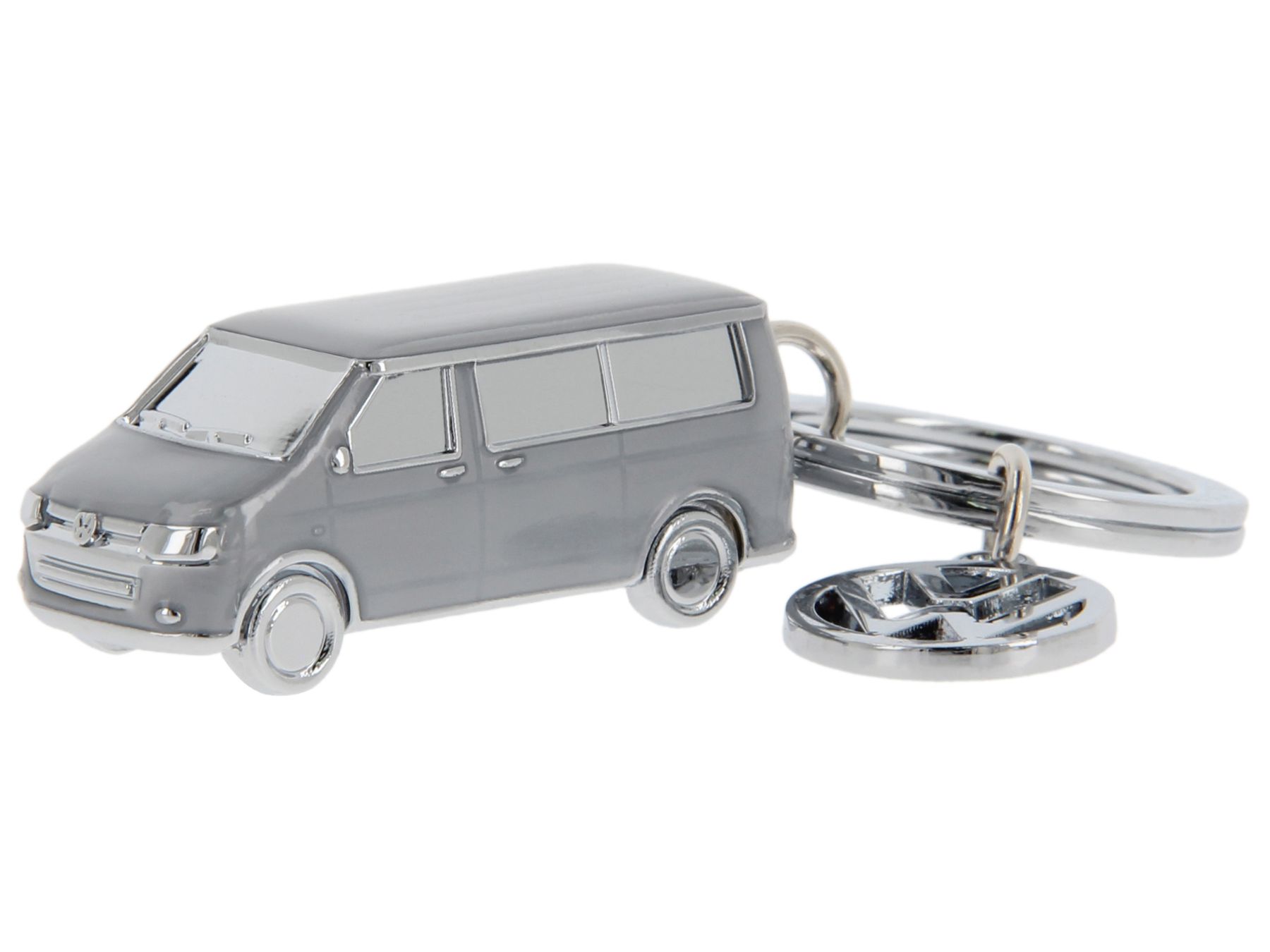 Volkswagen T5 Bus 3D Schlüsselanhänger, Silbergrau