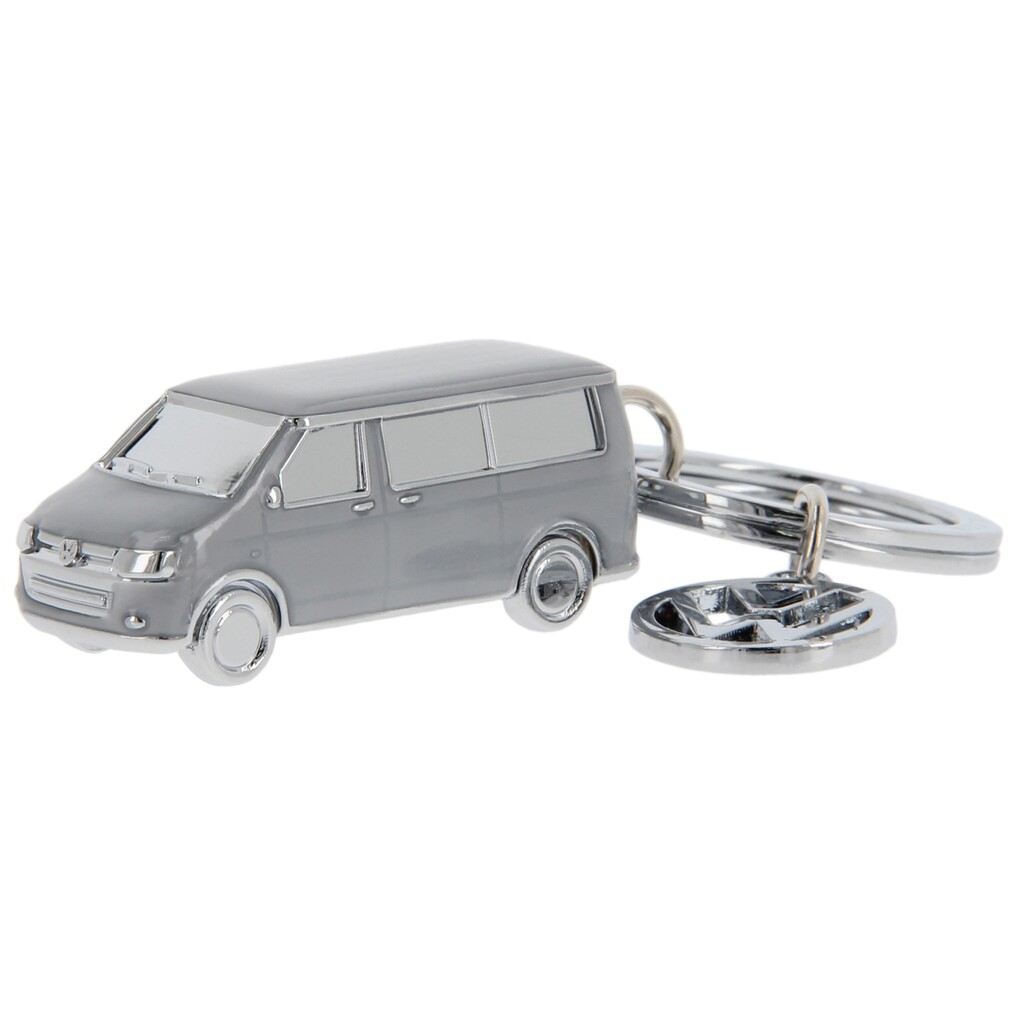Volkswagen T5 Bus 3D Schlüsselanhänger, Silbergrau