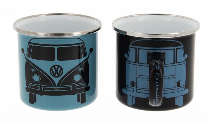 Volkswagen T1 Bus Tasse 2er Set, 350 ml in Geschenkbox - Schwarz/Petrol