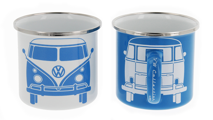 Volkswagen T1 Bus Tasse 2er Set, 350 ml in Geschenkbox - Weiß/Blau