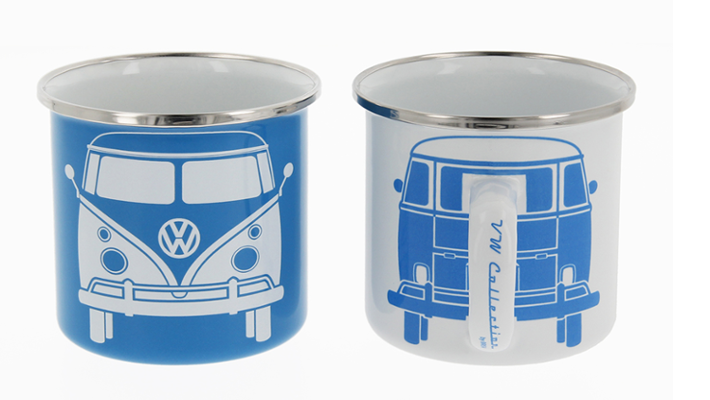 Volkswagen T1 Bus Tasse 2er Set, 350 ml in Geschenkbox - Weiß/Blau