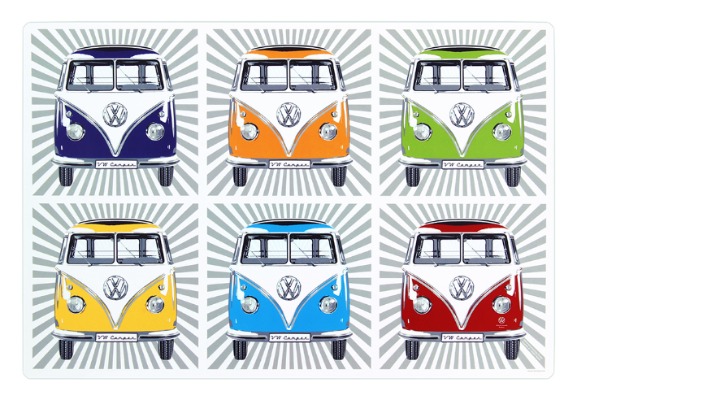 Volkswagen T1 Bus Platzsets 4er-Set – Strahlen/Bunt