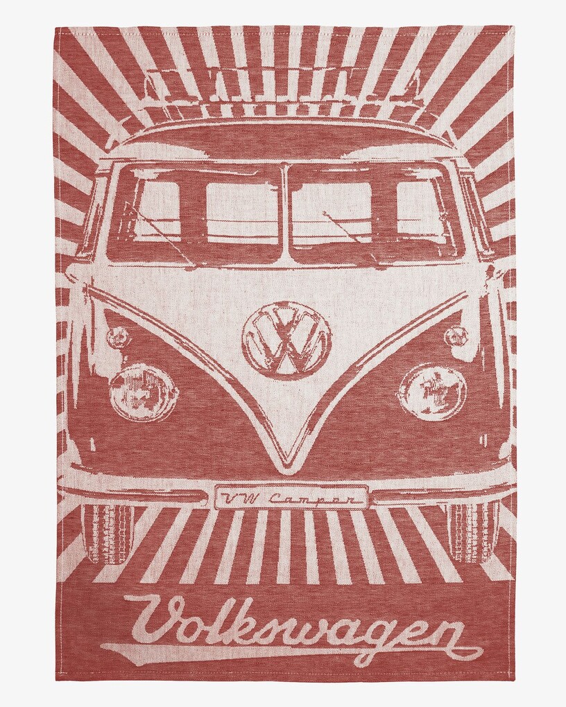 Volkswagen T1 Bus Geschirrtuch 2er Set - Strahlen, Rot und Blau